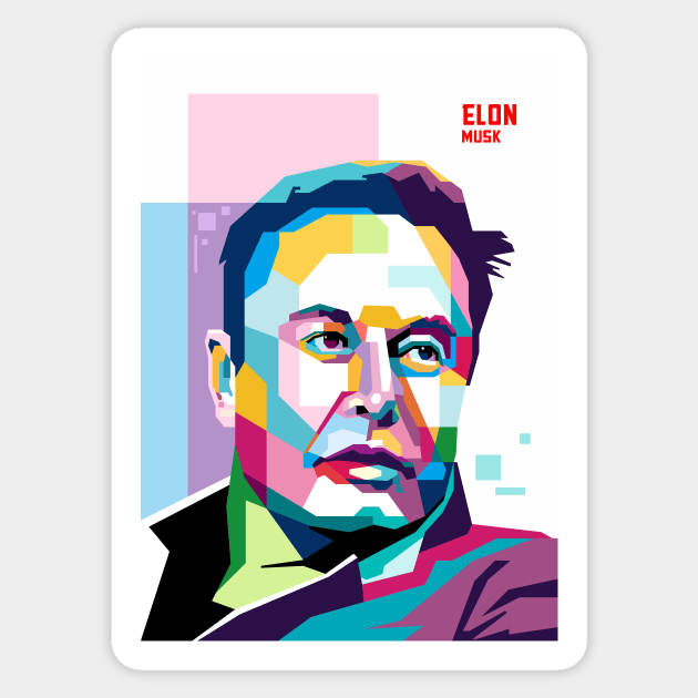 elon musk pop art Sticker by rafand23